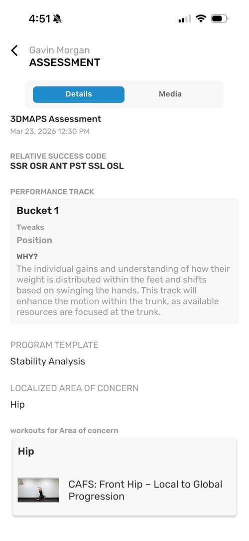 Gray Institute App -- Assessment screen